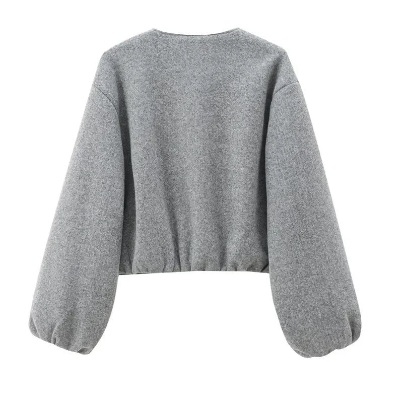 Luna Women's Jacket | Cozy Zip-Up with Stylish Volume Sleeves 3