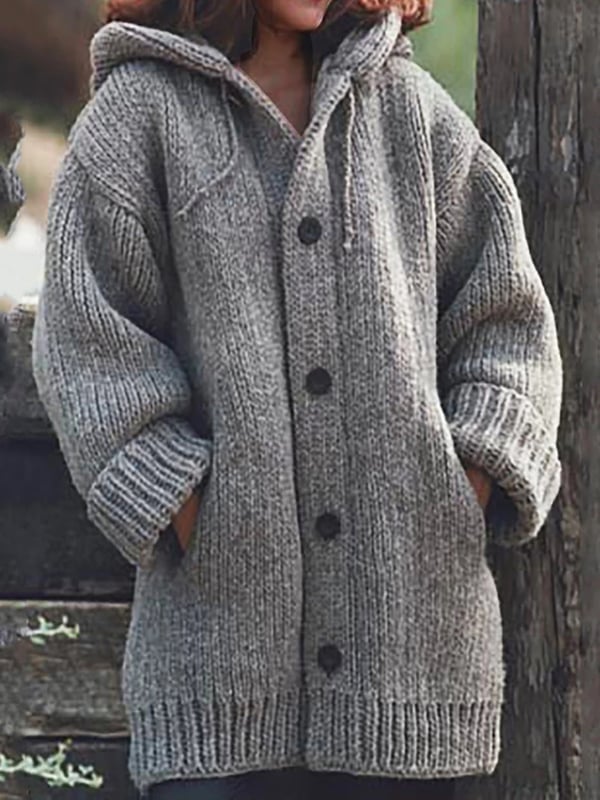 Luna Women's Long Cardigan | Cozy Hooded Style, High-Quality Material 1