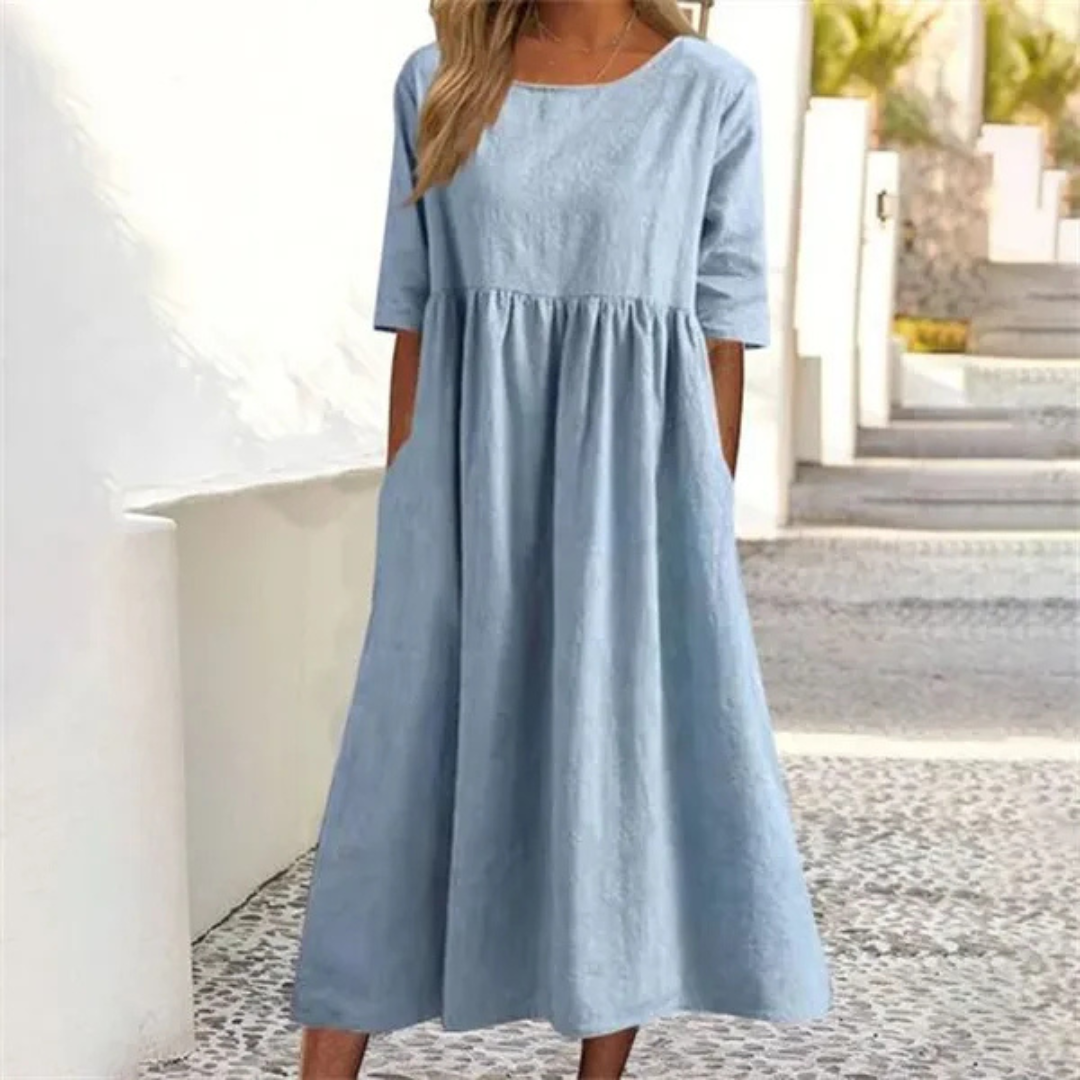 Luna Women's Midi Dress | Relaxed Fit, Casual Style 1