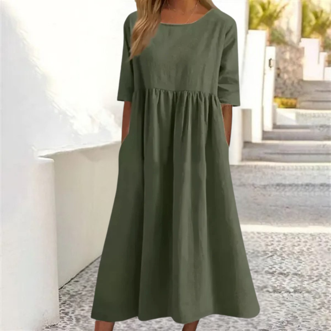 Luna Women's Midi Dress | Relaxed Fit, Casual Style 3