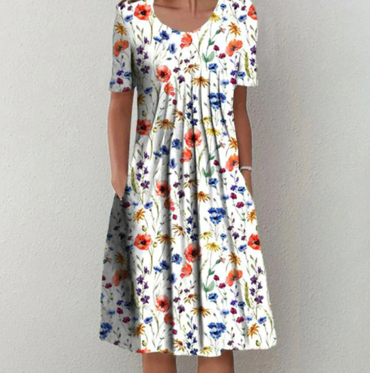 Luna Women's Midi Dress | Vibrant Prints, Casual Elegance 0