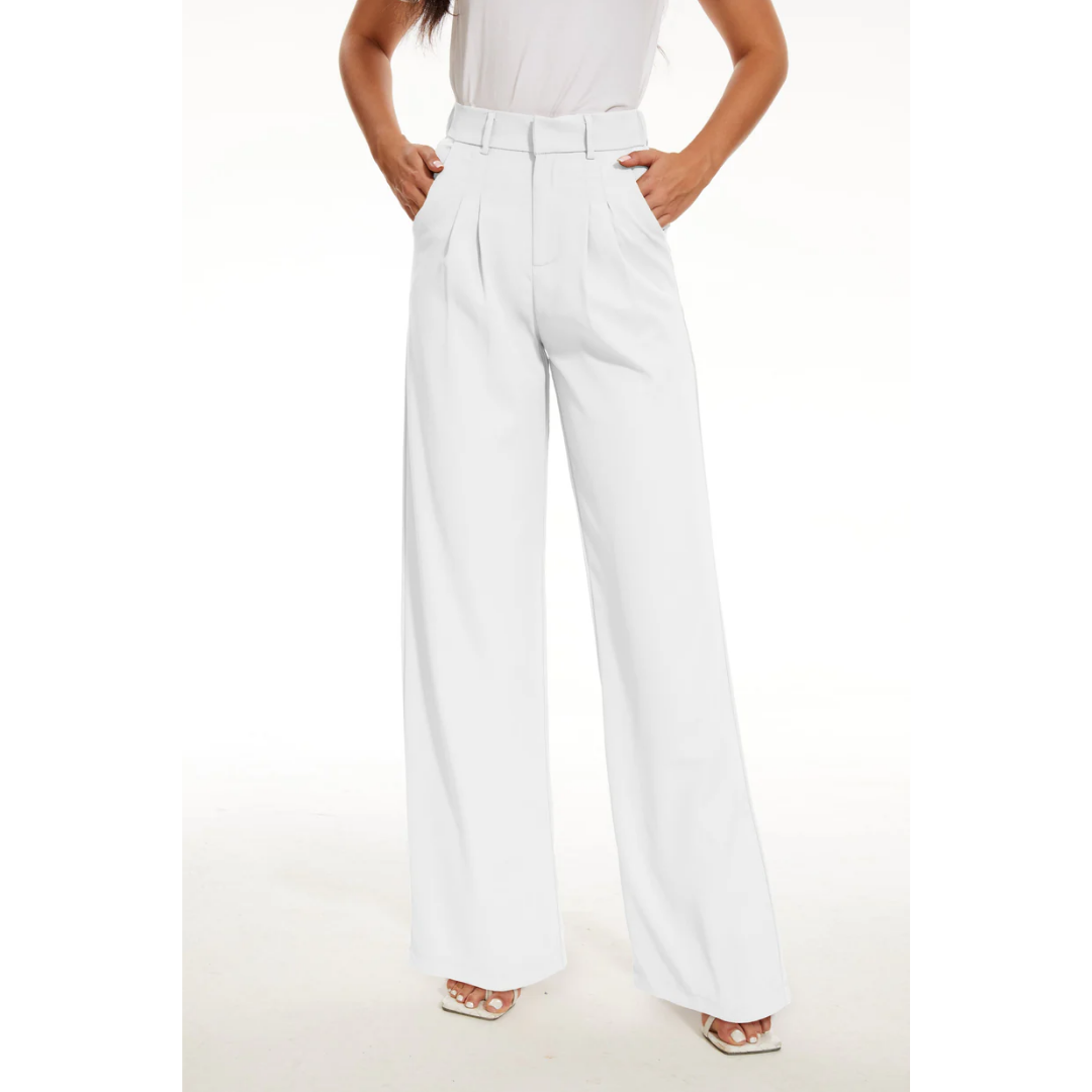 Luna Women's Wide Leg Pants | High-Waisted Comfort Trousers 0