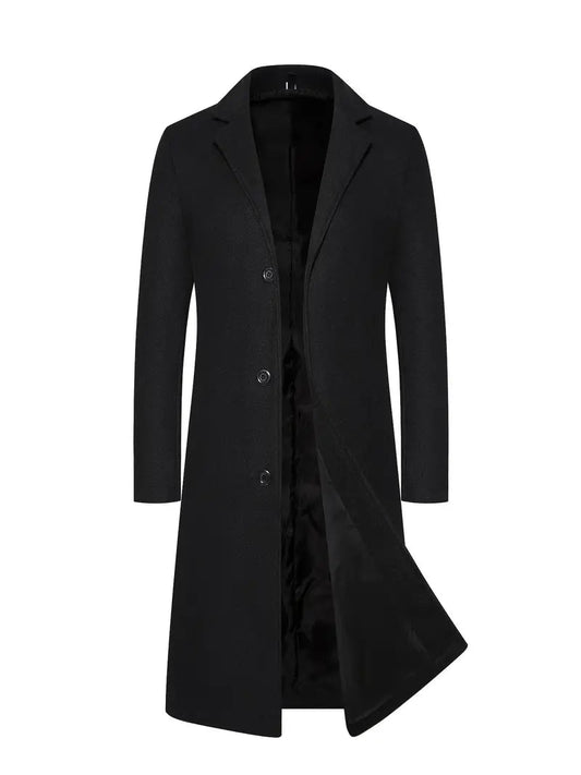 Luxe Men's Overcoat | Classic Lapel, Winter Essential 0
