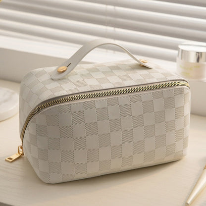 Luxe Toiletry Bag | Stylish Check Pattern, Travel Essential 2