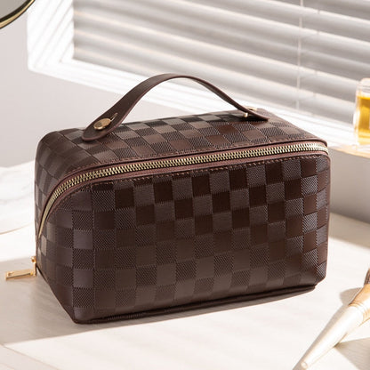 Luxe Toiletry Bag | Stylish Check Pattern, Travel Essential 4