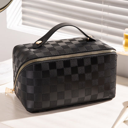 Luxe Toiletry Bag | Stylish Check Pattern, Travel Essential 5
