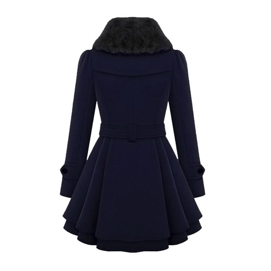 Lydia Women's Coat | Luxurious Faux Fur Collar, Flared Design 5