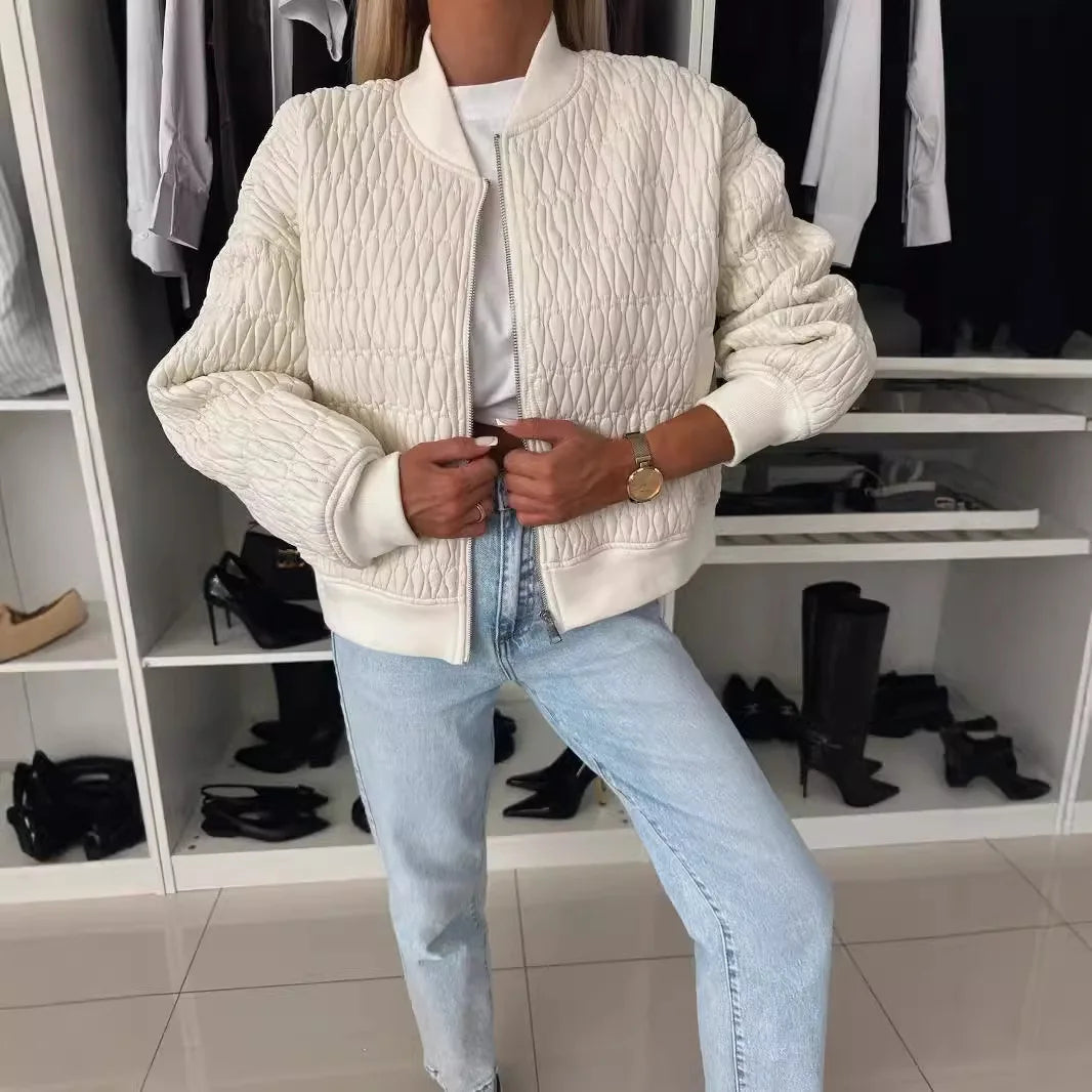 Lydia Women's Quilted Bomber Jacket | Cropped Style for Winter Coats 0