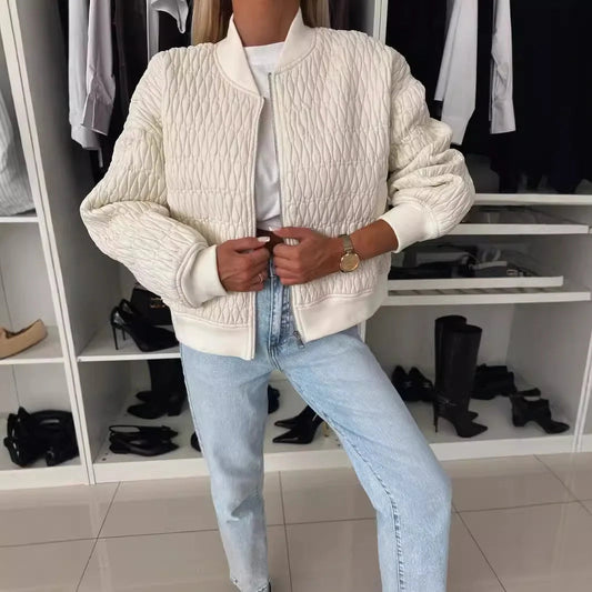 Lydia Women's Quilted Bomber Jacket | Cropped Style for Winter Coats 0