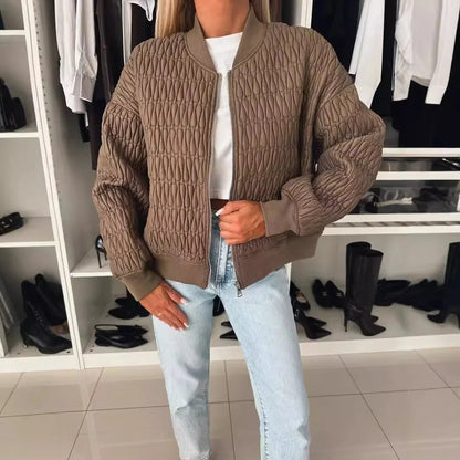 Lydia Women's Quilted Bomber Jacket | Cropped Style for Winter Coats 4