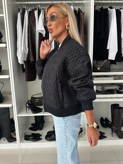 Lydia Women's Quilted Bomber Jacket | Cropped Style for Winter Coats 9
