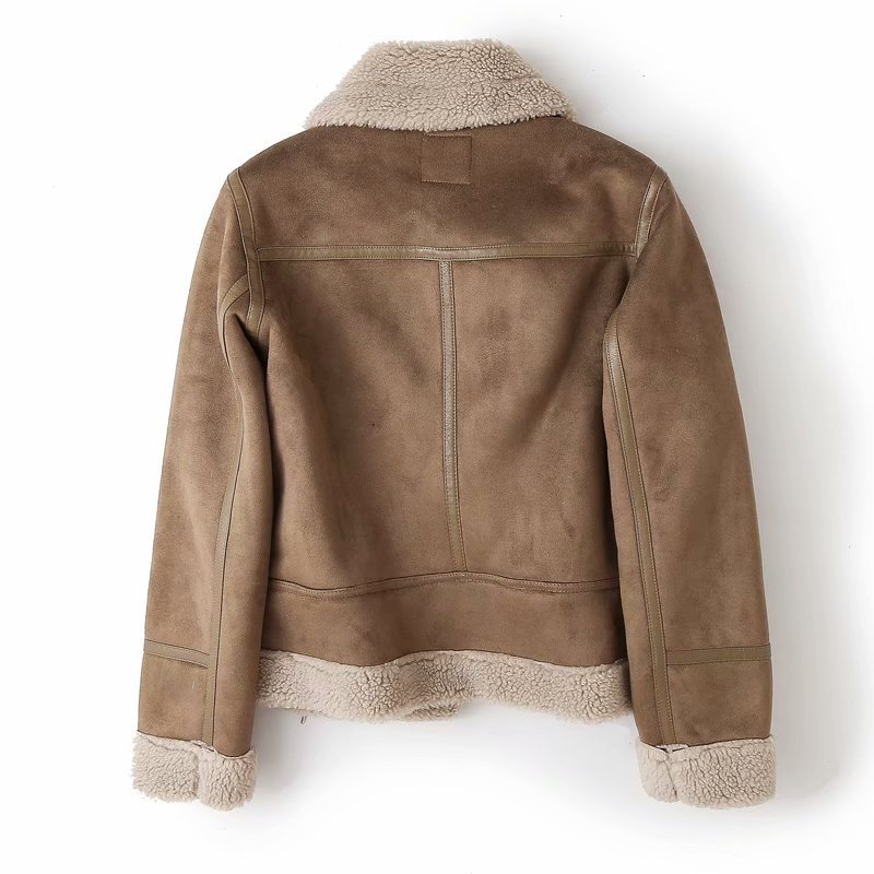 Mara Women's Biker Jacket | Plush Shearling Lining, Fitted 1