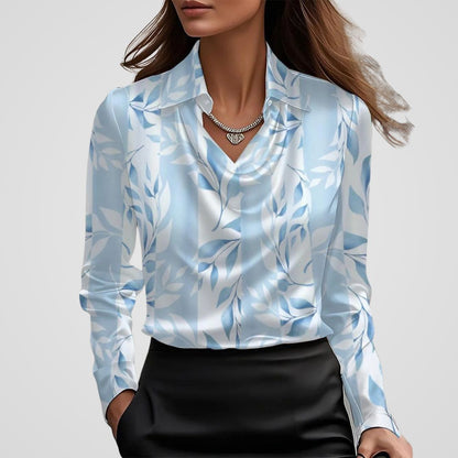 Mara Women's Blouse | Satin Draped Neck, Elegant Design 11