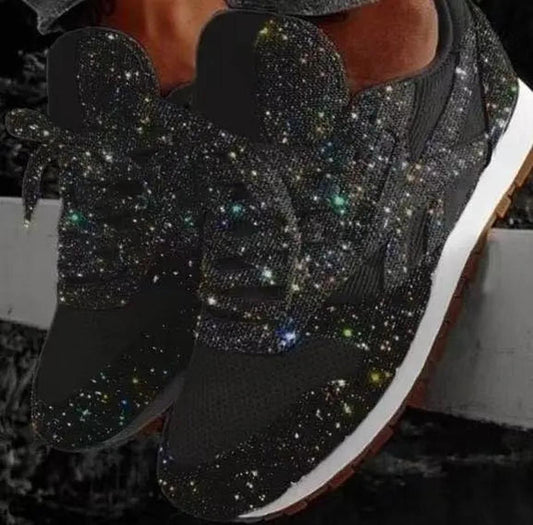 Mara Women's Sneakers | Glitter Effect, Lace-Up Style 0
