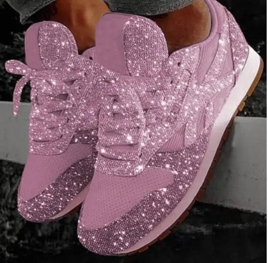 Mara Women's Sneakers | Glitter Effect, Lace-Up Style 1