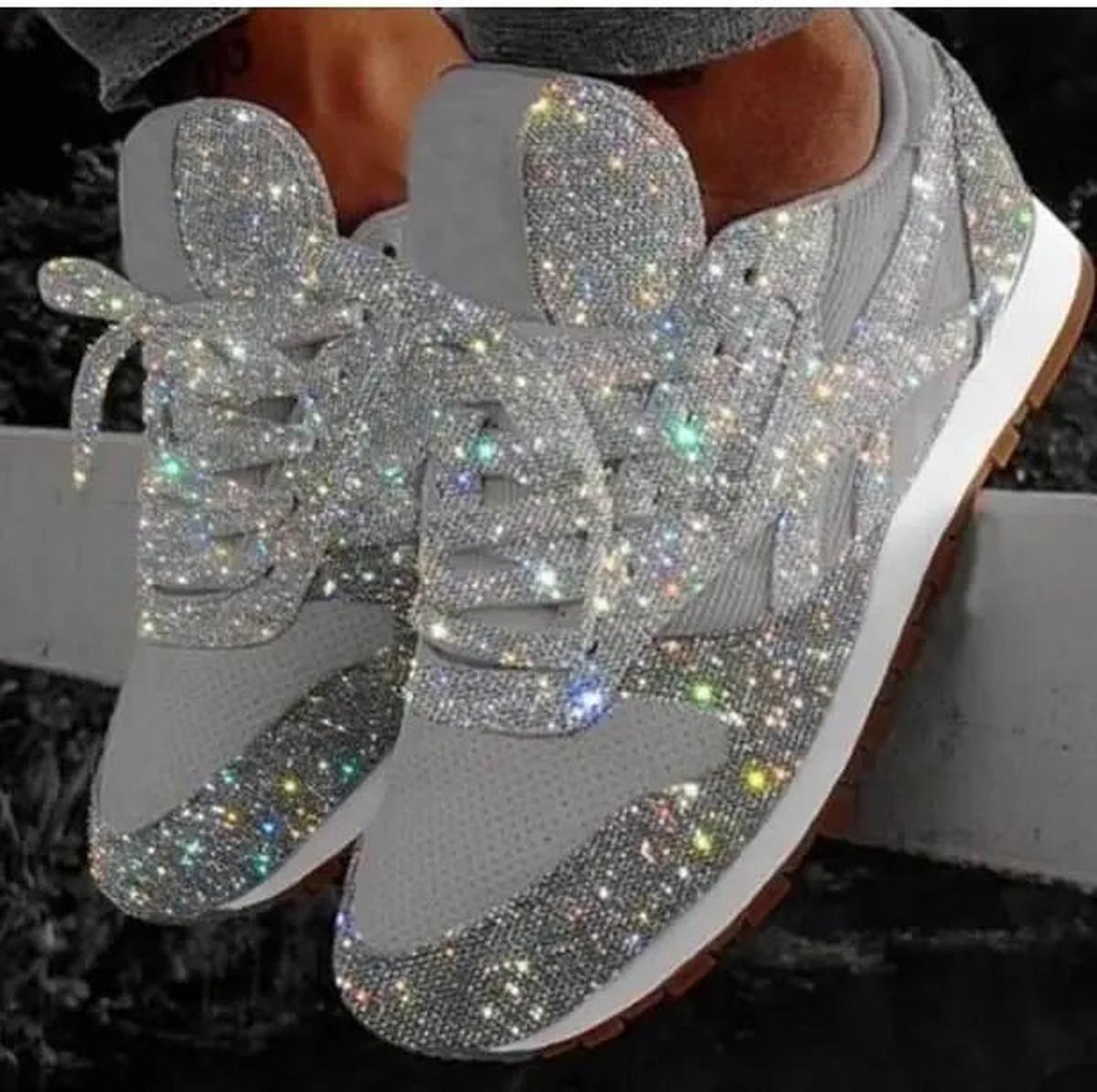 Mara Women's Sneakers | Glitter Effect, Lace-Up Style 2
