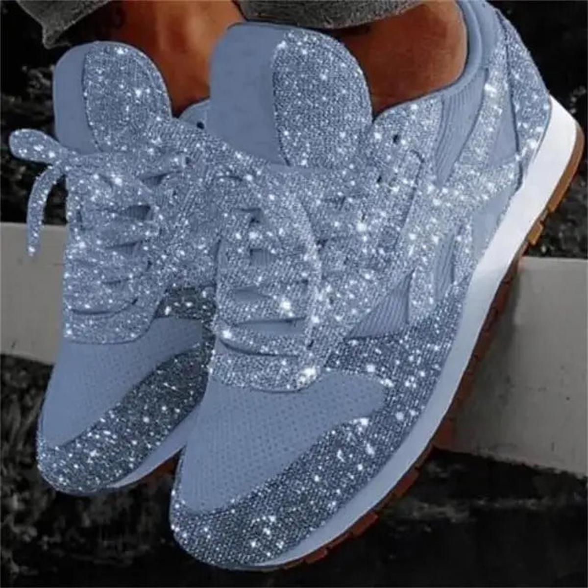 Mara Women's Sneakers | Glitter Effect, Lace-Up Style 3
