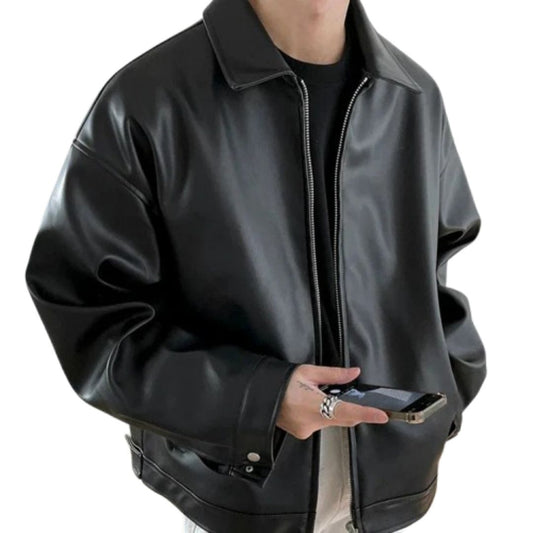 Maverick Men's Jacket | Oversized Leather, Streetwear Style 1