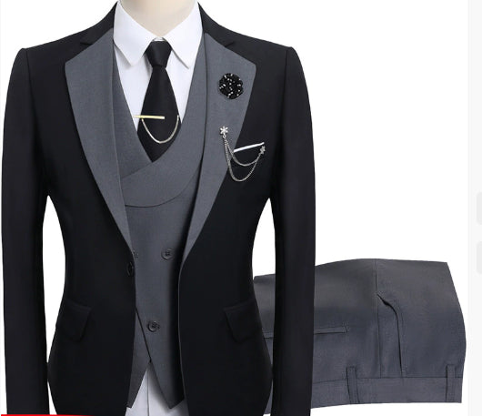 Max Men's Wedding Suit | 3-Piece Blazer, Vest & Trousers, Elegant Fit 3