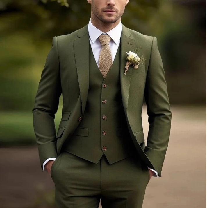 Max Modern Fit Suit for Men | Three-Piece Wedding Suit, Slim Fit Elegance 1