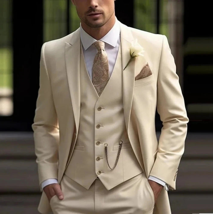 Max Modern Fit Suit for Men | Three-Piece Wedding Suit, Slim Fit Elegance 6
