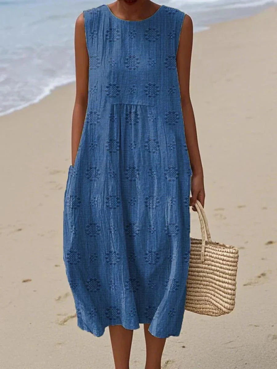 Maya Women's Maxi Dress | 100% Cotton, Elegant Design 1