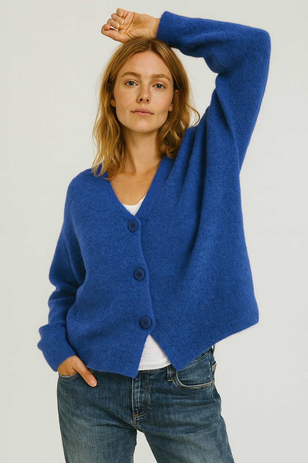 Megan Women's Cardigan | Soft Knit, Relaxed Fit V-Neck Button Front 1