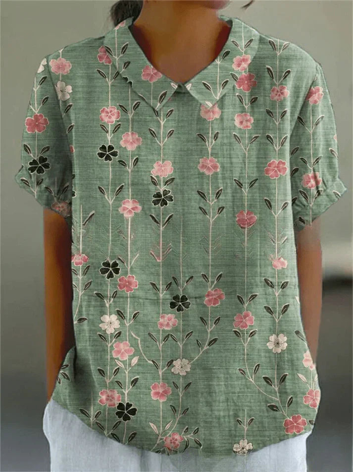 Mila Women's Floral Blouse | Soft, Breathable Fabric, Long Sleeve Summer Top 0
