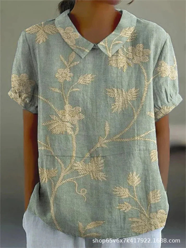 Mila Women's Floral Blouse | Soft, Breathable Fabric, Long Sleeve Summer Top 12