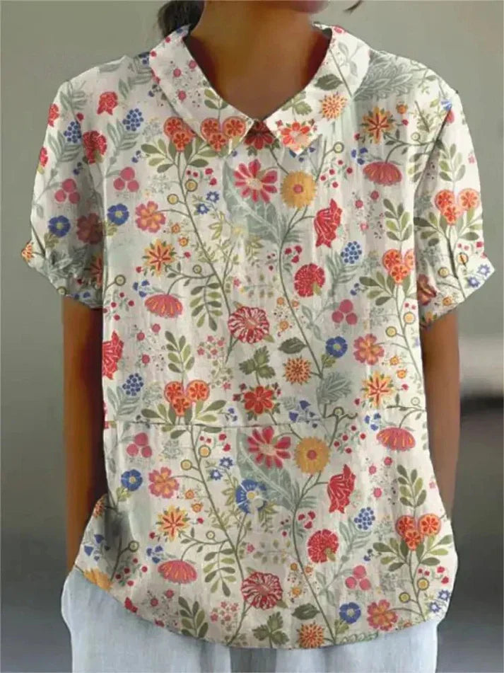 Mila Women's Floral Blouse | Soft, Breathable Fabric, Long Sleeve Summer Top 2