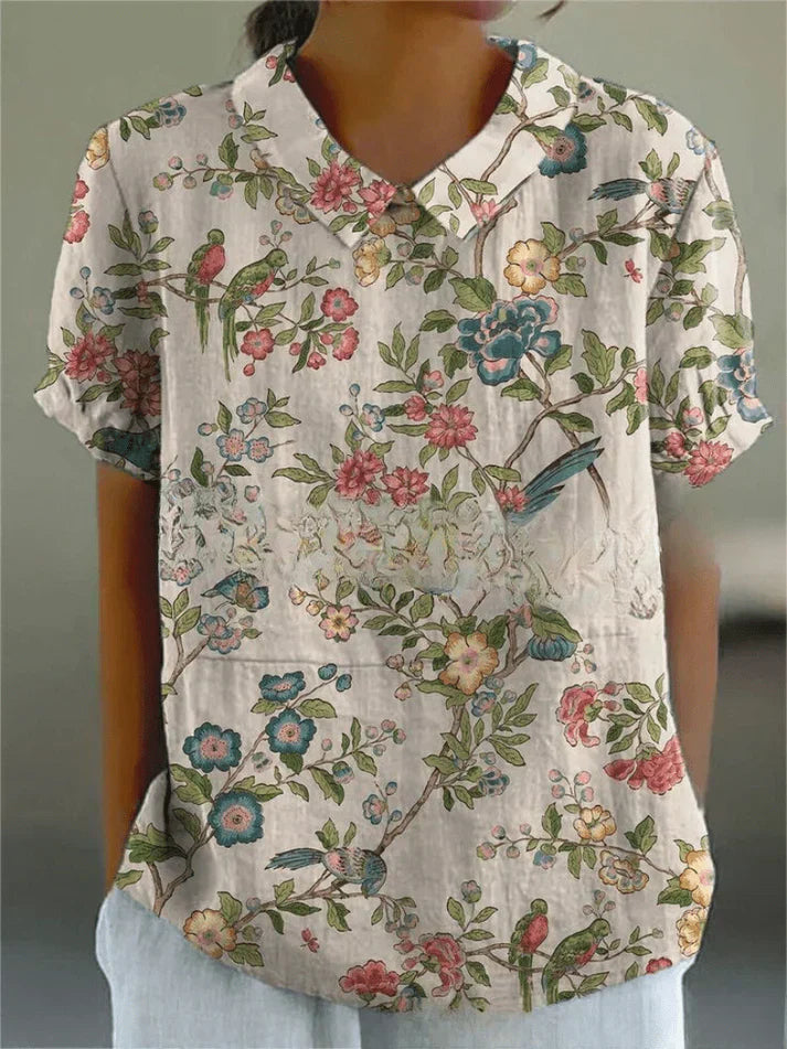 Mila Women's Floral Blouse | Soft, Breathable Fabric, Long Sleeve Summer Top 3