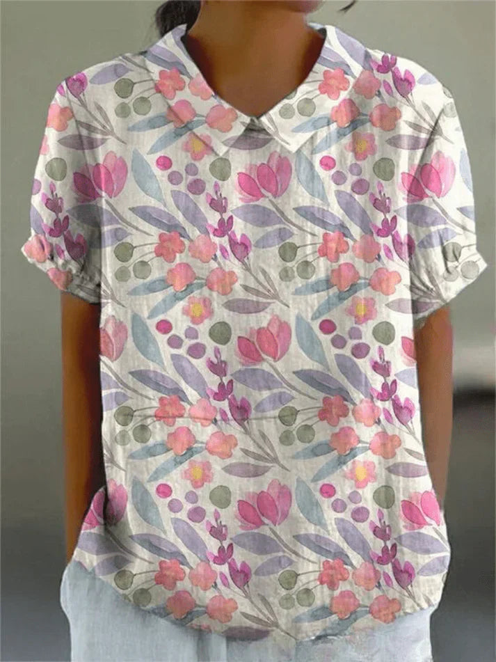 Mila Women's Floral Blouse | Soft, Breathable Fabric, Long Sleeve Summer Top 4