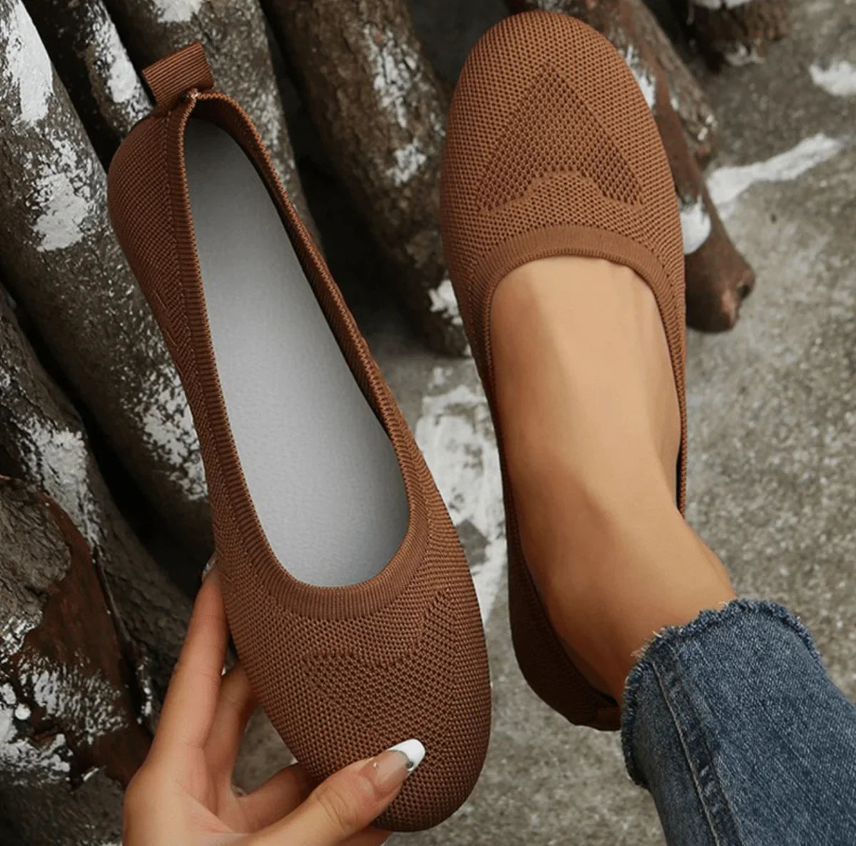 Mila Women's Slip-On Shoes | Flexible Knitted Design, Casual Comfort 1
