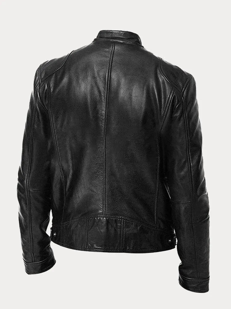 Milo Men's Casual Jacket | PU Leather, Adjustable Cuffs 3
