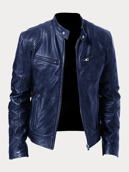 Milo Men's Casual Jacket | PU Leather, Adjustable Cuffs 4
