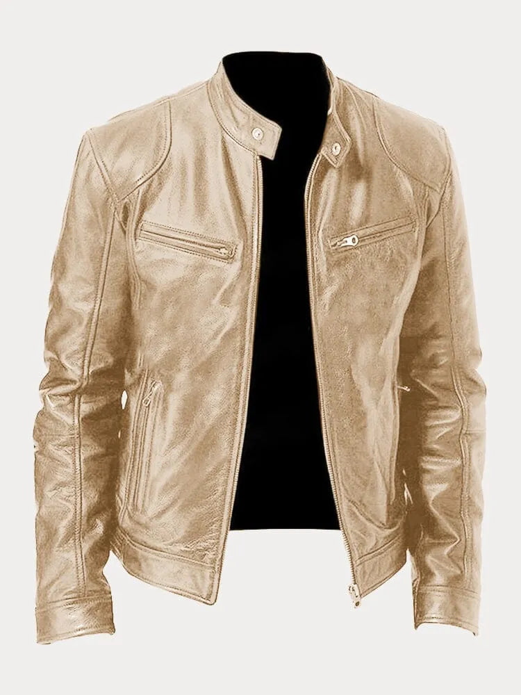 Milo Men's Casual Jacket | PU Leather, Adjustable Cuffs 7