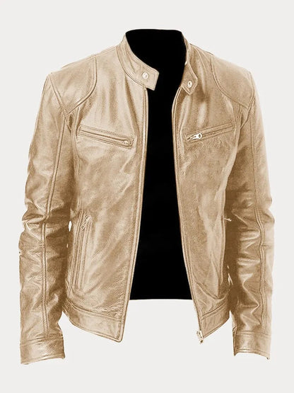 Milo Men's Casual Jacket | PU Leather, Adjustable Cuffs 7