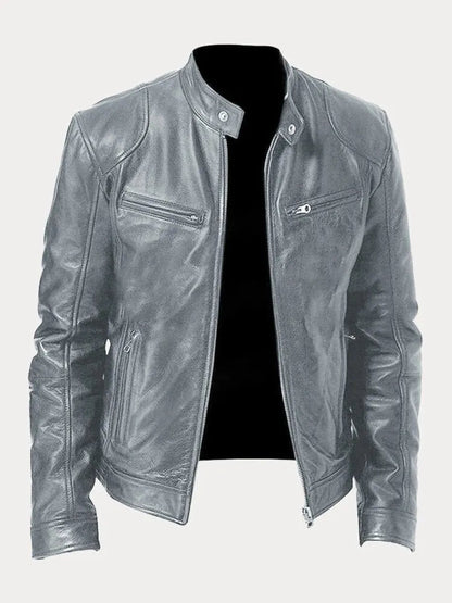 Milo Men's Casual Jacket | PU Leather, Adjustable Cuffs 8