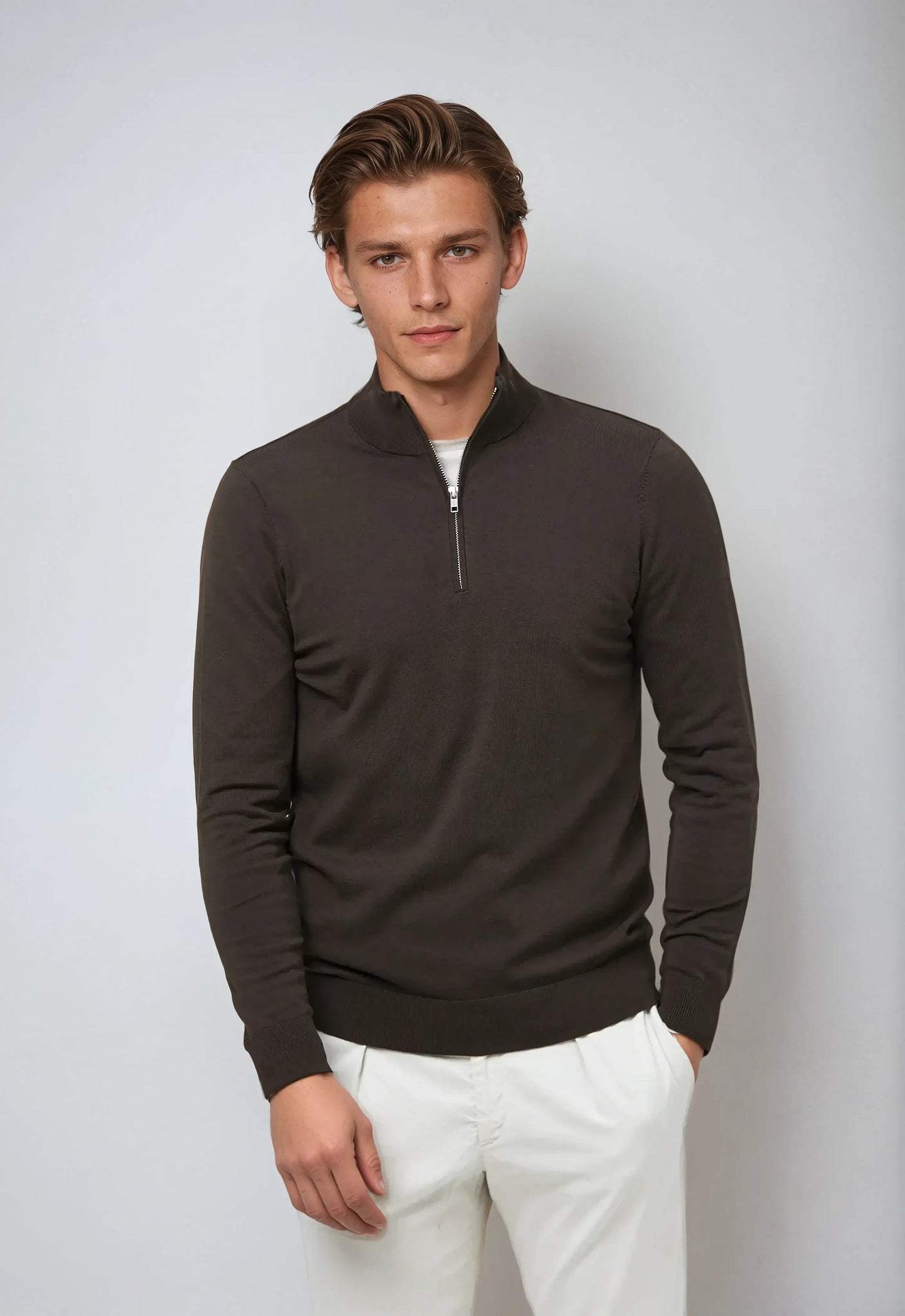 Milo Men's Half Zip Sweatshirt | Tailored Fit, Casual Elegance 3