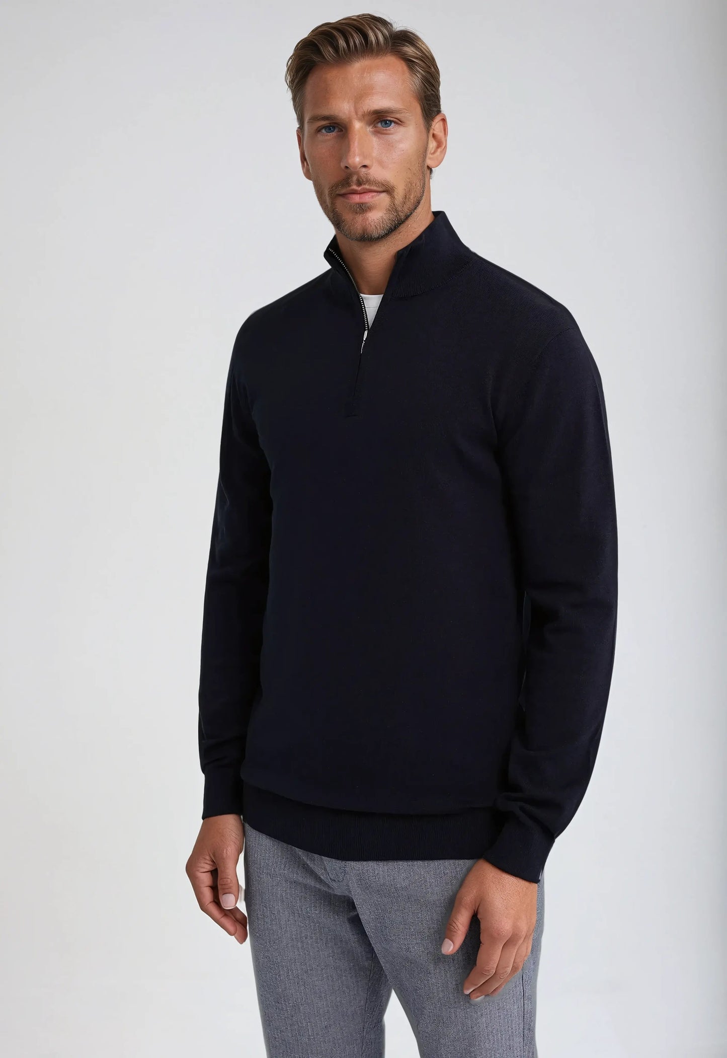 Milo Men's Half Zip Sweatshirt | Tailored Fit, Casual Elegance 4