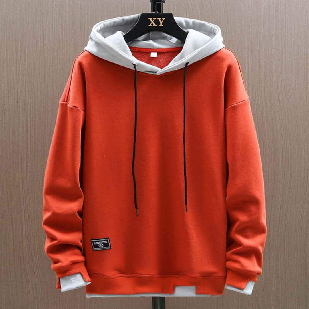 Milo Men's Hoodie | Oversized Two-Tone Design, Casual Comfort 0
