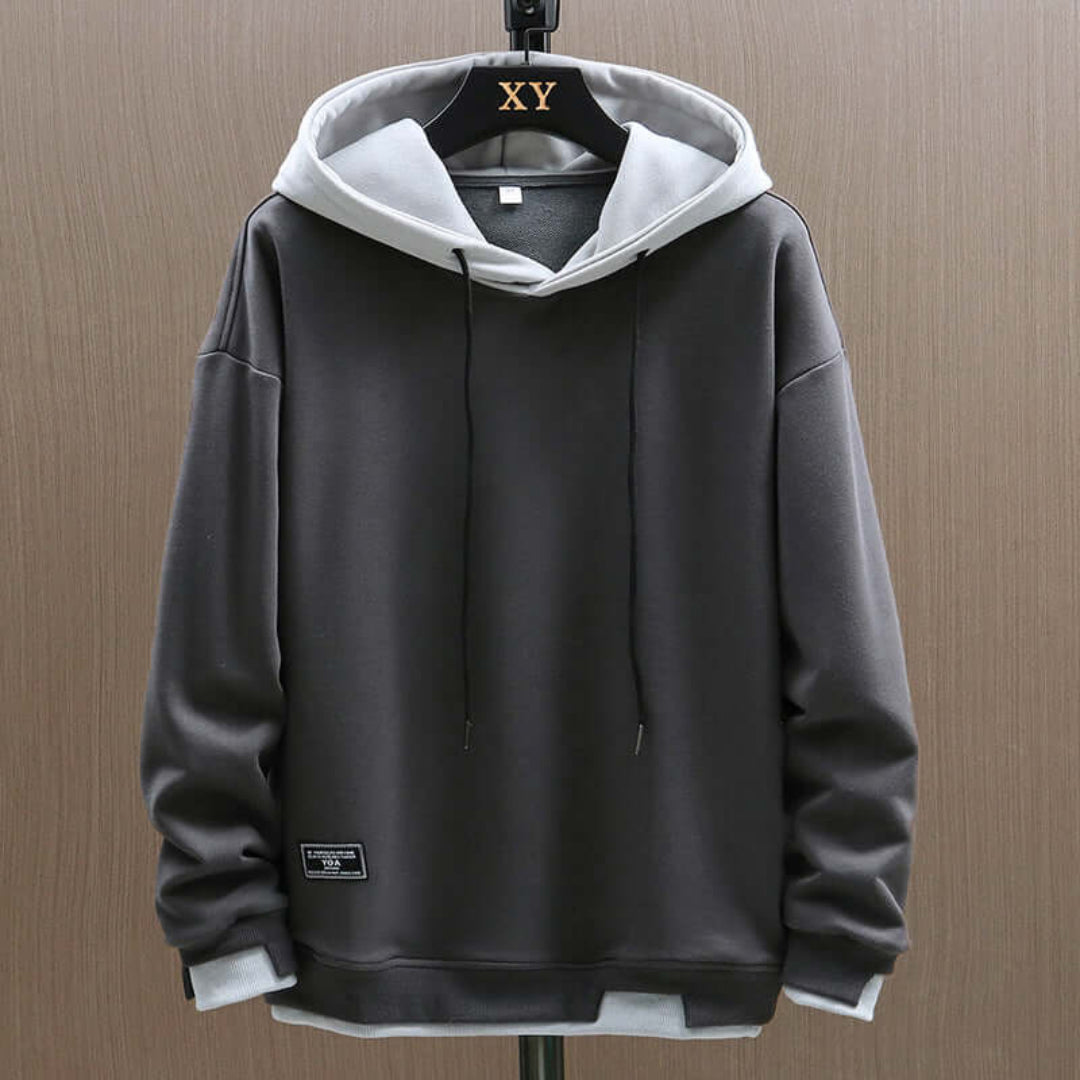 Milo Men's Hoodie | Oversized Two-Tone Design, Casual Comfort 2
