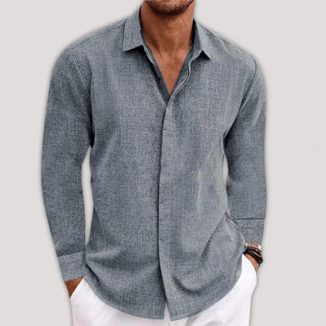 Milo Men's Long Sleeve Shirt | Relaxed Fit, Timeless Style 0