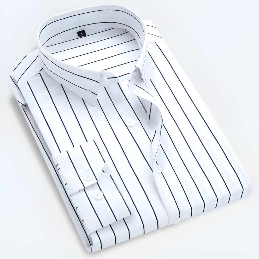 Milo Men's Shirt | Classic Striped Button-Down, Comfortable Fit 0