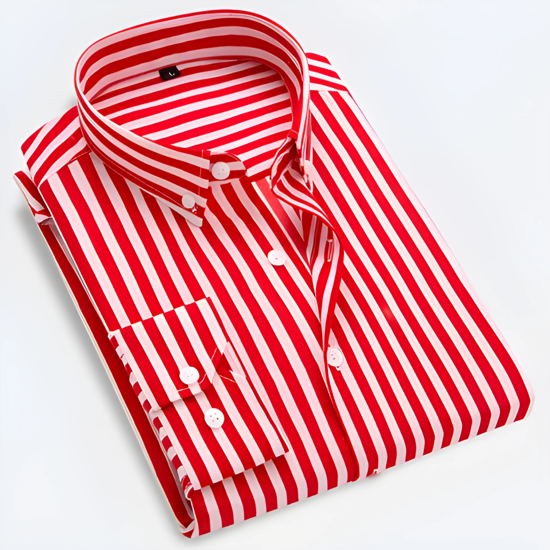 Milo Men's Shirt | Classic Striped Button-Down, Comfortable Fit 1