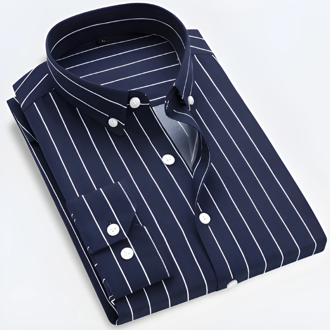 Milo Men's Shirt | Classic Striped Button-Down, Comfortable Fit 3