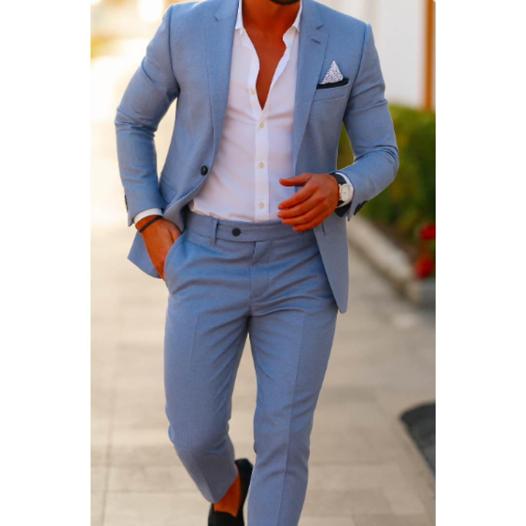 Milo Men's Suit | Blazer and Trousers, Elegant Summer Wedding Outfit 10