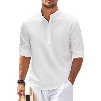 Milo Men's Summer Shirt | Stand-Up Collar, Lightweight 2