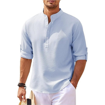 Milo Men's Summer Shirt | Stand-Up Collar, Lightweight 4