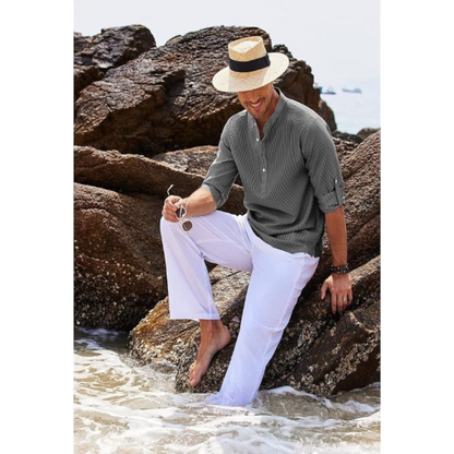 Milo Men's Summer Shirt | Stand-Up Collar, Lightweight 7